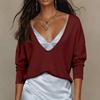 Women's V-Neck Blouse Fashion for Casual Daily Wear