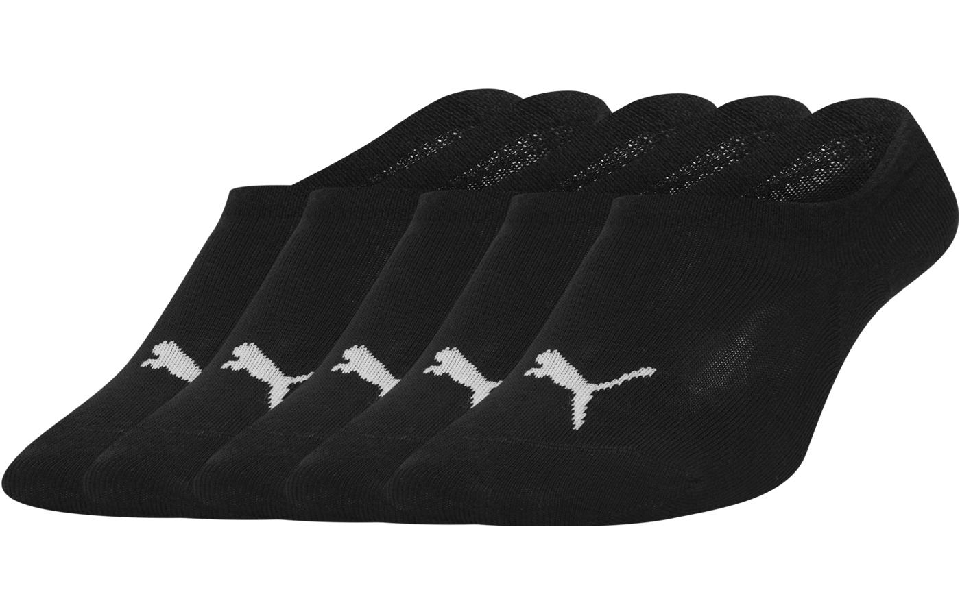 PUMA No Show Socks Unisex 5 Pack Black 907914-01 43/46