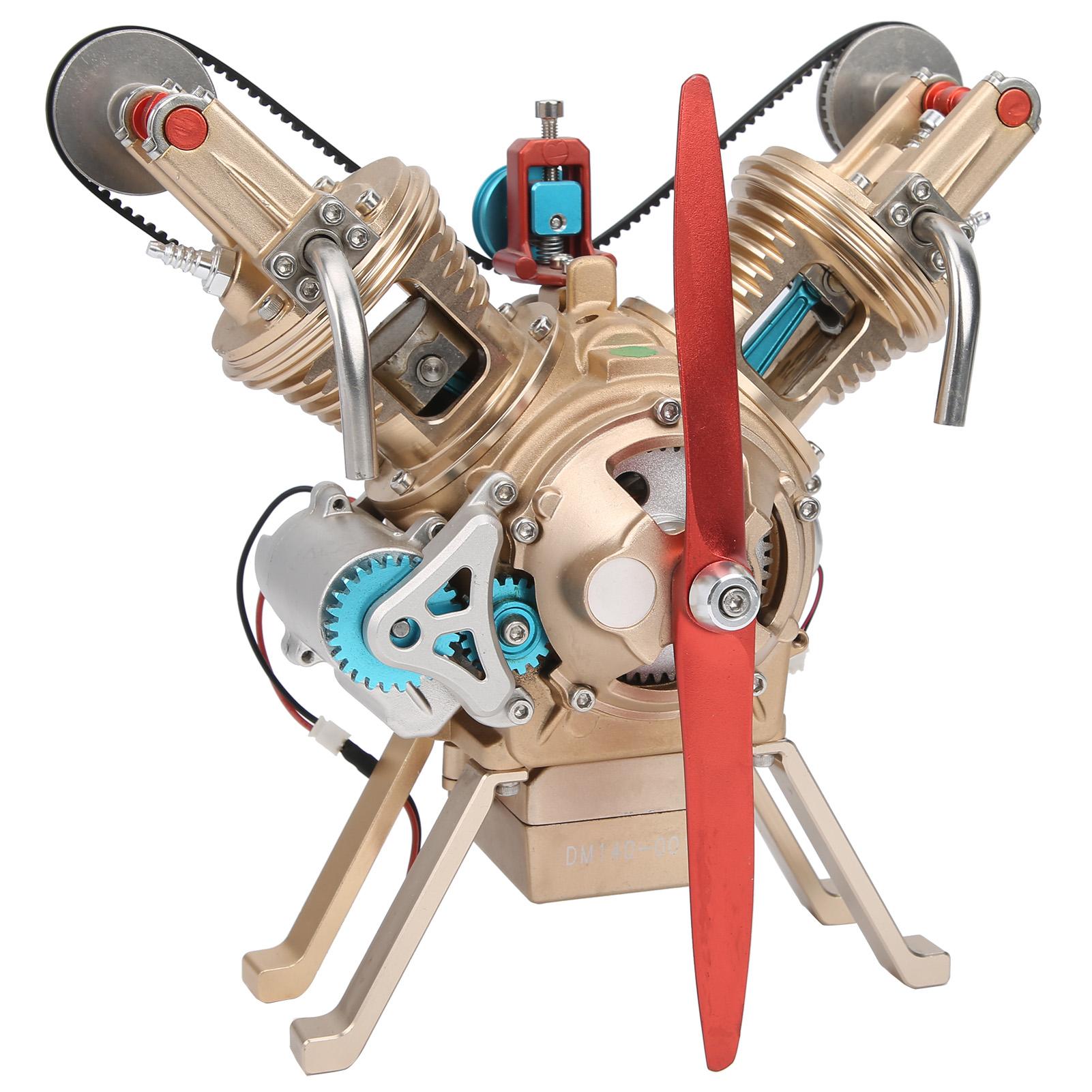 

TECHING Набір для збирання 2-циліндрового двигуна Металевий набір для складання моделі машини DM114 V2