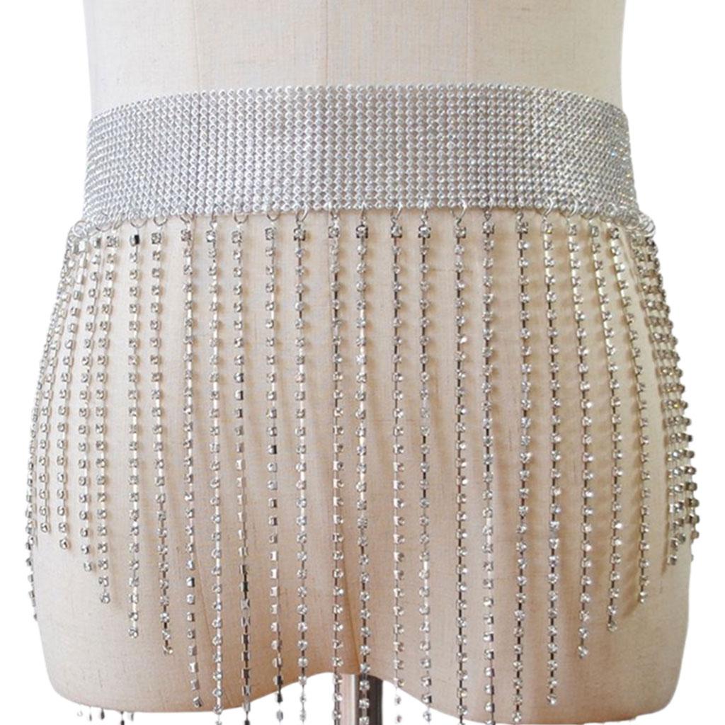 Shiny Luxury Bling Tassel Body Chains Jewelry Clothing Accessories Waistband Waistbelt Fringe Straps