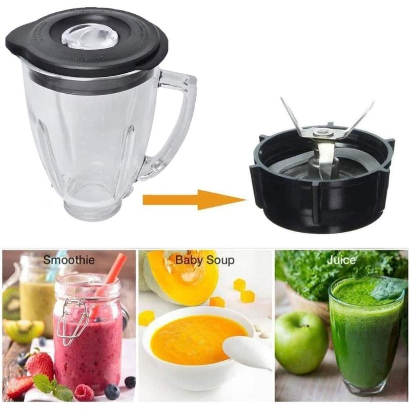 Stainless Steel Blender 4 Point Blade with Gasket&Jar Base Small Appliance Part