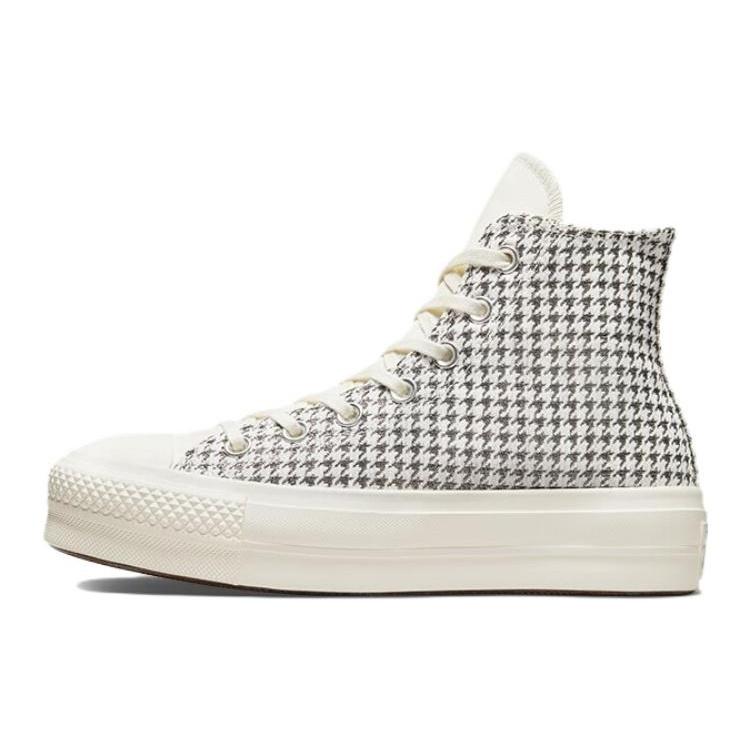 (WMNS) Converse Chuck Taylor All Star Lift Platform High Houndstooth Shine - Egret Pure Silver Women s A04276C EU 35