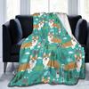 Flannel Fleece Modern Throw Blanket, Cartoon Style Koala Bears Blue Pattern Throw for Spring Recliner, Air Conditioning Blanket