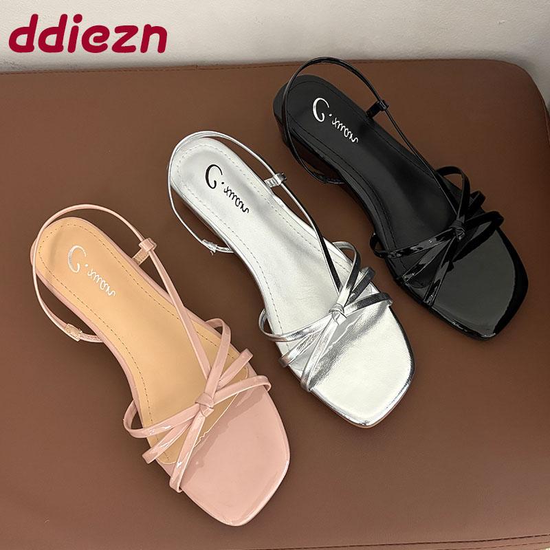 Moda Moda Nodo a Farfalla Sandali Zeppa Donna Scarpe Slip-On Scarpe con Cinturino Sandali con Tacco Donna Scarpe Donna