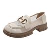 Leather Small Leather Shoes Women's 2024 Summer New British Style Women's Shoes Soft Sole Non-slip Flat Shoes Loafers Women's Single Shoes