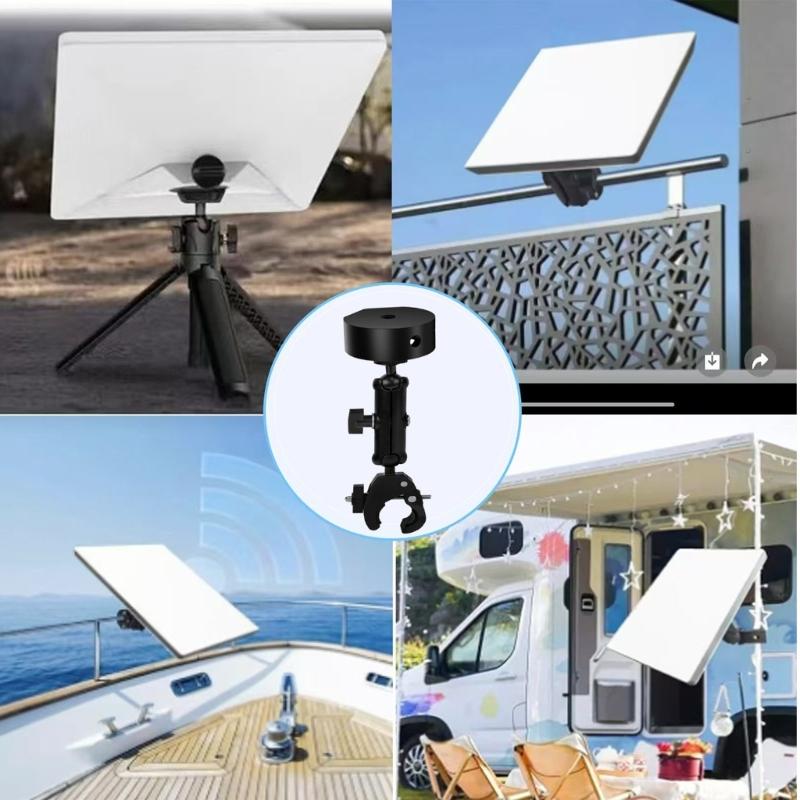 Secure No Drilling Poles Mount Bracket Double Adjustable Ball Joints For Mini Satellite AntennasOn Boats Car Rooftop