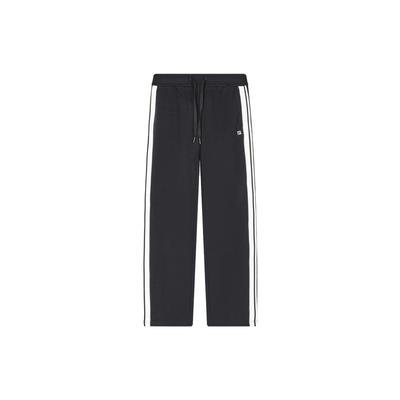 Side Stripe Straight Leg Knitted Retro Sports Pants Women Pants Legendary-Blue F11W341601F-NV