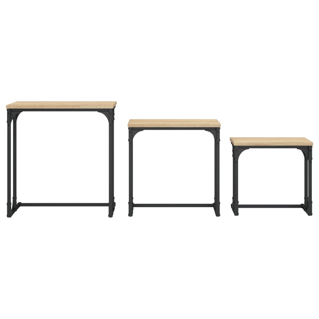Coffee Tables, Nesting, 3 Pcs, Sonoma Oak