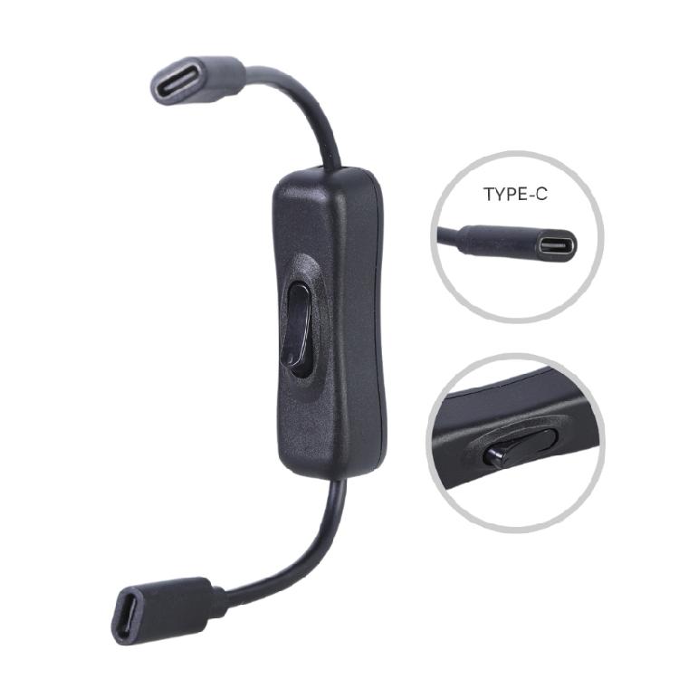 USB Type C Extension Cable 480Mbps Transmission Speed Female Port Extender Cord Data Transfer Line with Power Switches