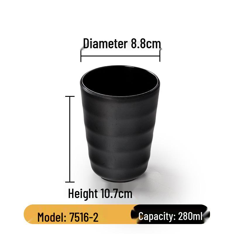 Schwarze Melamin-Suppen- und Reisschale im japanischen Stil - Kleines Kunststoffgeschirr für Hot Pot, Restaurant- oder Hotelgebrauch