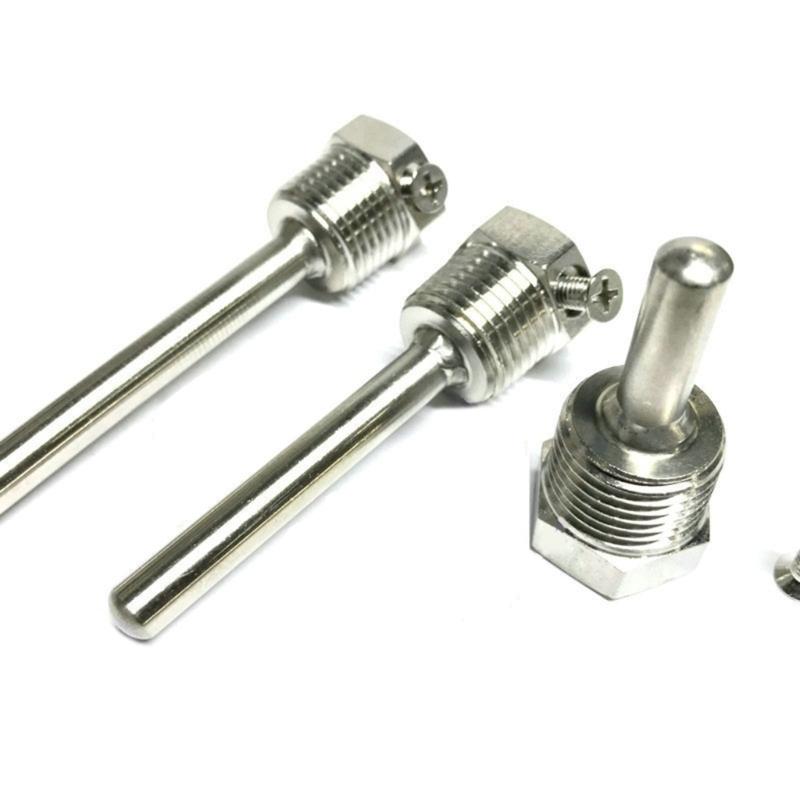 2Pcs G1/2 Weldless Thermowell 50/100/300mm 304 Stainless Steel Thermowell with Screw Locking Thermocouple Thermopocket
