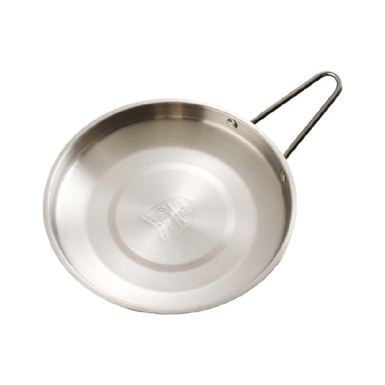 

Multipurpose Stainless Steel Plate With Handle Round Steak Snacks Serving Tray Suitable For Parties And Family Meals срібний