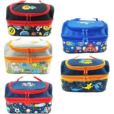 Doppio strato portatile simpatico cartone animato isolato termico Bento Lunch Box Tote per bambini Picnic Storage Bag Pouch Lunch Bags