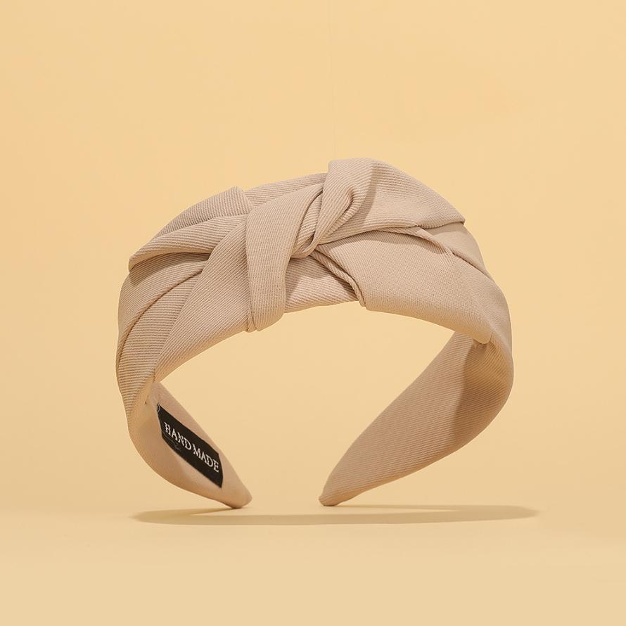 Neue geknotete Stirnbänder für Frauen Kopfschmuck Mädchen Vintage Haarspangen Stoff Breites Haarband Weicher Haarreif Haaraccessoires Kopfbedeckung