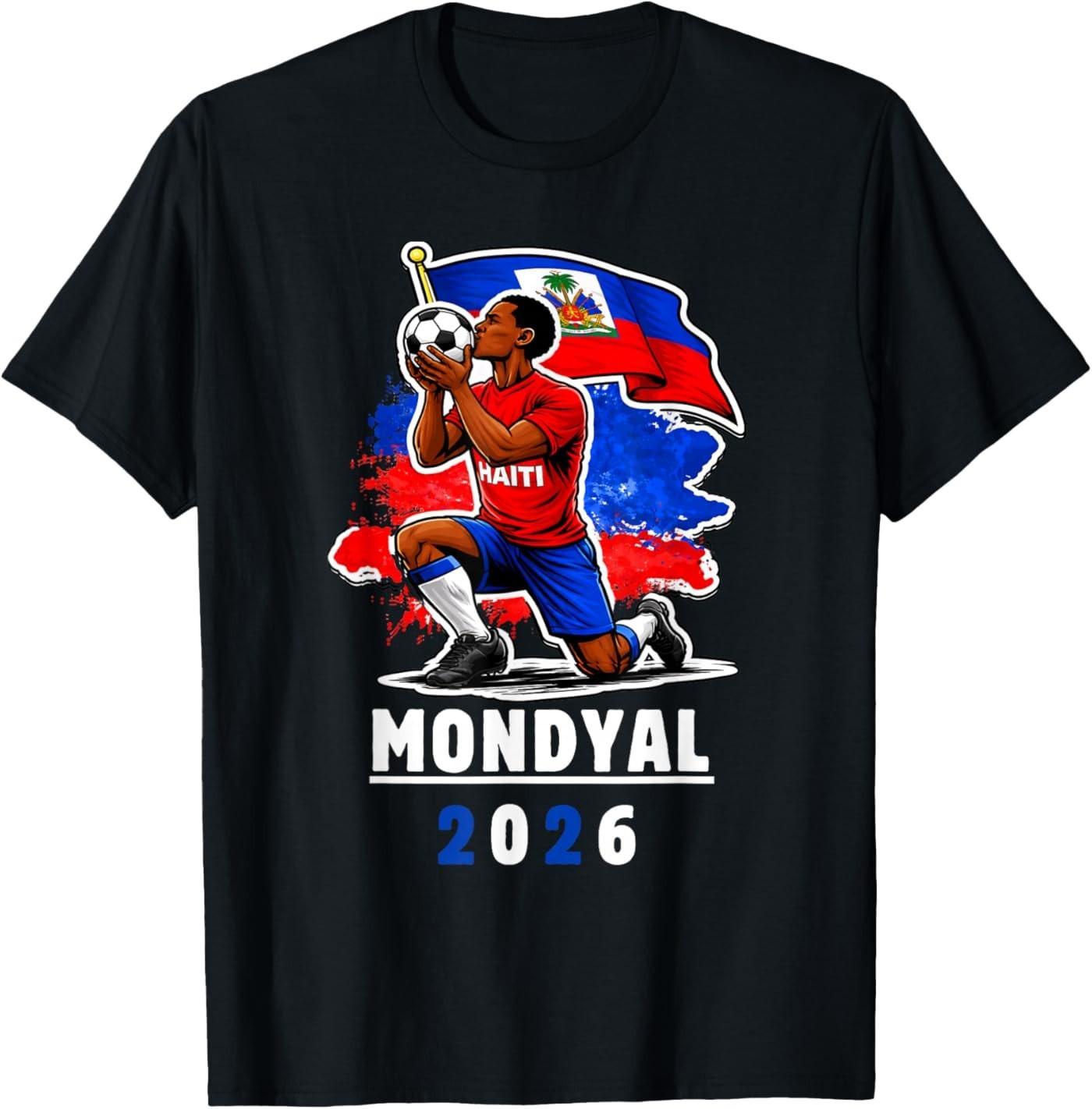 Haiti Soccer 2026 Haitian World Football Fan Ayiti Lover T-Shirt S