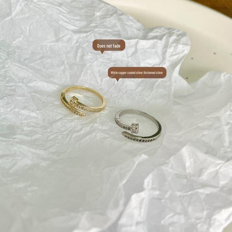 Lan Zhi Gold-Plated Open Ring: Micro-Paved Elegant Women's Fashion Jewelry