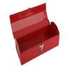 Portable Red Metal Tool Box Hip Roof Style Tool Organizers for Mechanics and DIY Enthusiasts with Single Layer Design