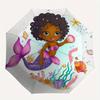 Mermaid black princess Automatic Folding Umbrella  Simple 8 Rib Design, Bright Cartoon Pattern, Durable Iron Frame, Suitable For Travel, Out