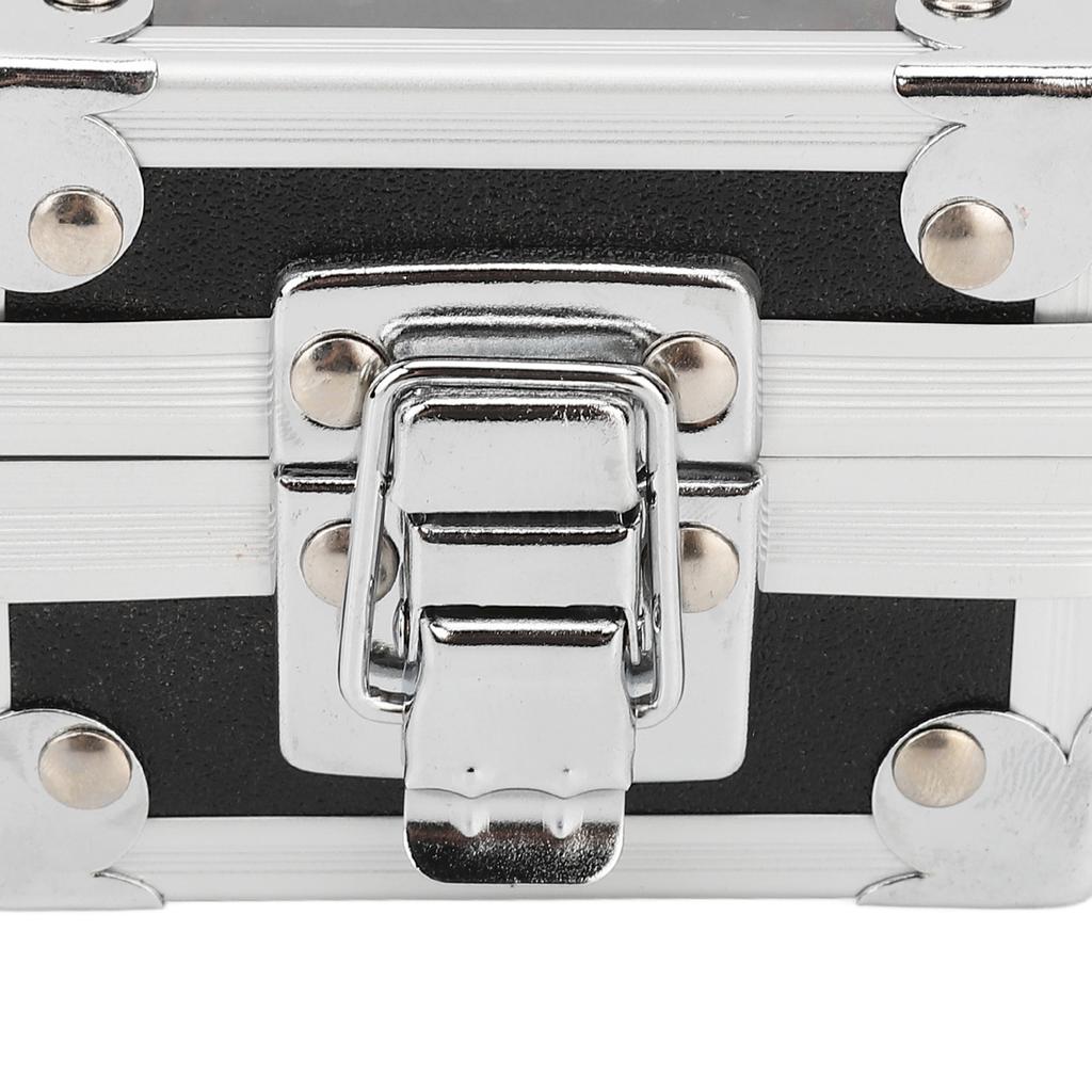 Nail Drill Bits Storage Box 25 Holes Transparent Clamshell Lock Design Dustproof Nail Drill Bits Desktop Container