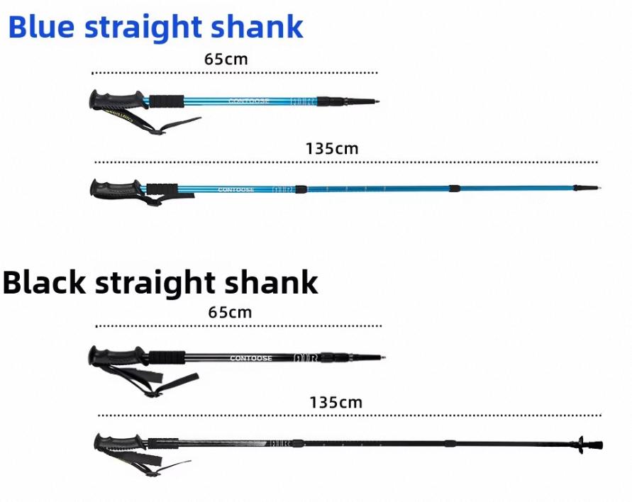 Durable Aluminum Alloy Outdoor Hiking Poles Folding Anti-Slip Adjustable Length 65-135cm Multifunctional Trekking Sticks