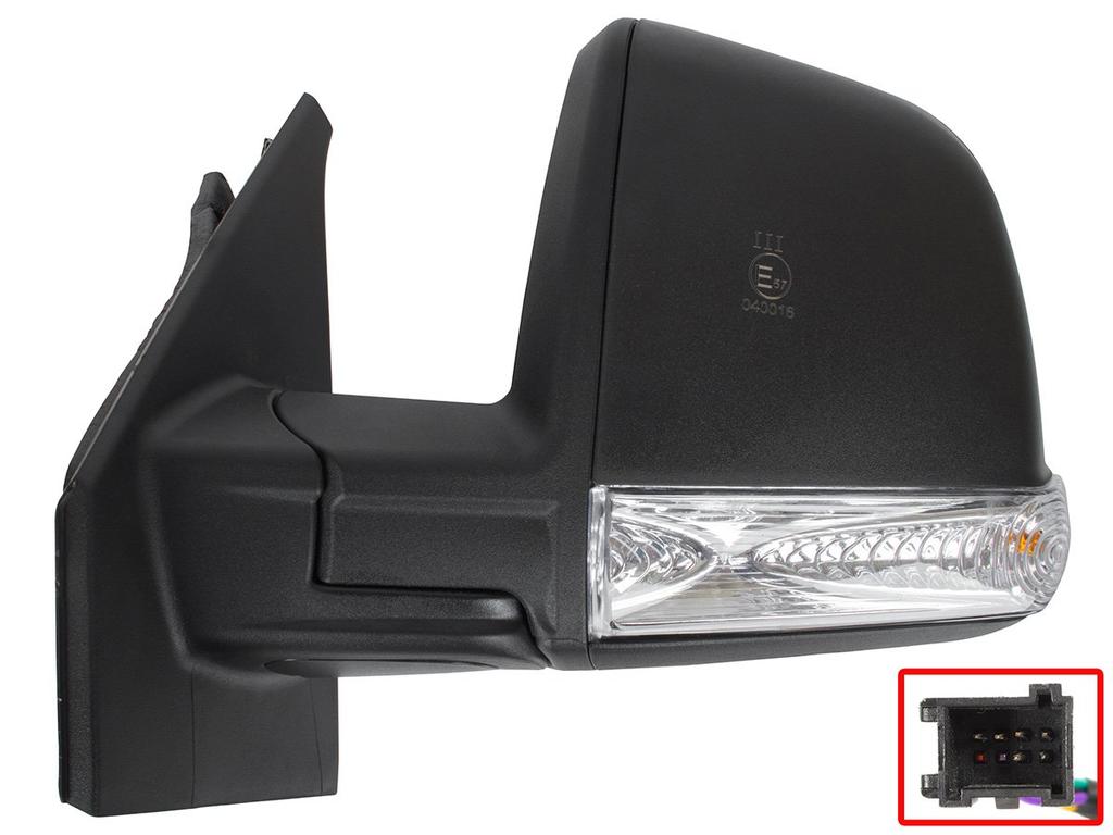 Fiat Doblo 2010- ELEKTRISCH BEHEIZTER Außenspiegel schwarz OHNE SENSOR links