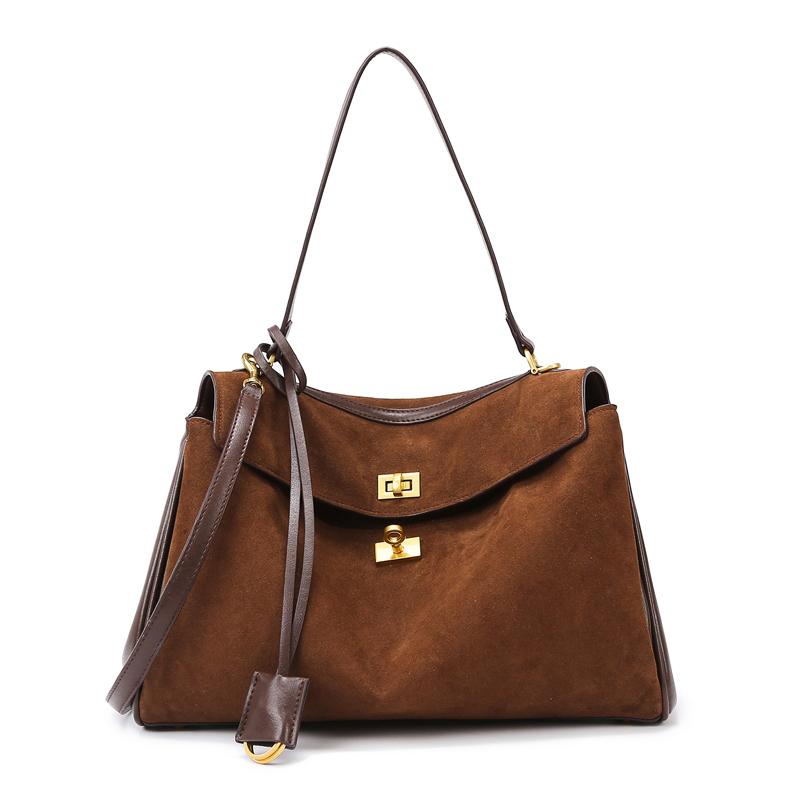 New Rodeo Frosted Leather Tote Bag Women's Fashi Large Capacity Commuter Single Shoulder Bag Luxury Feel