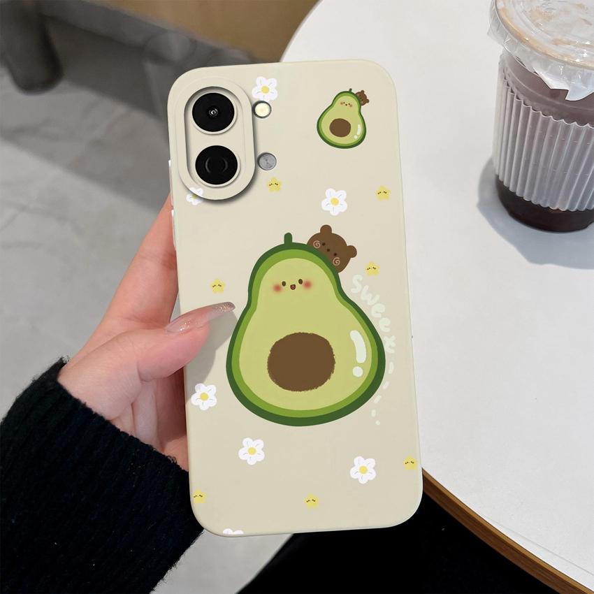 Lovely Back Cover For Tecno Spark Go 3 2 1S Pova 7 Ultra Pro Spark 40 40C 30 Phone Bags Cute Avocado Pretty Flowers Shell Soft Silicone Anti Slip Case