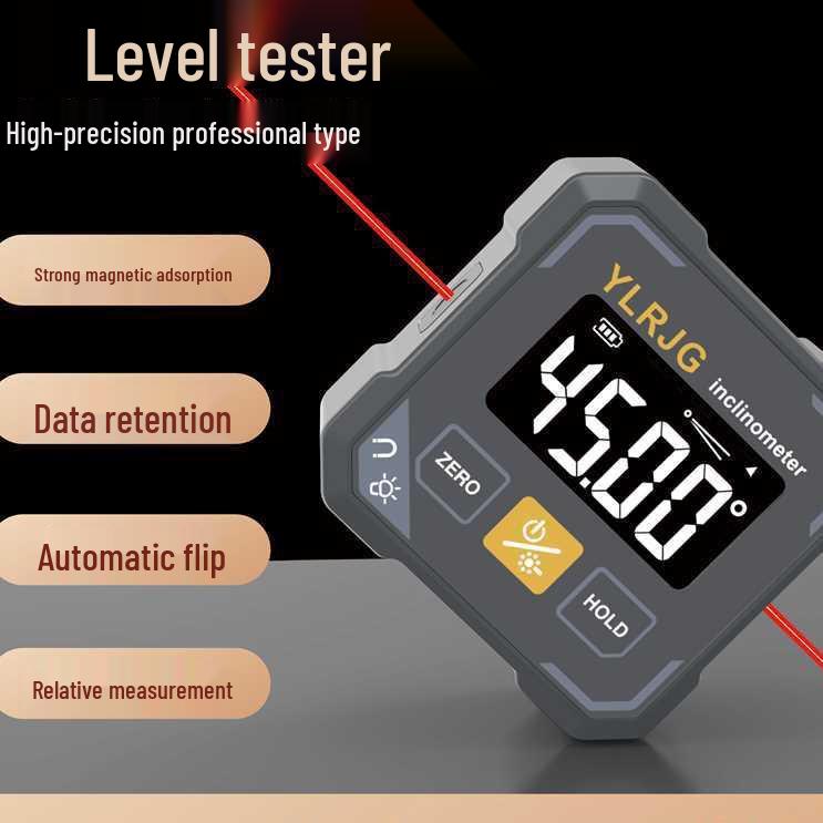 Four-Sided Magnetic Laser Digital Inclinometer for Engineering and Home Installation
