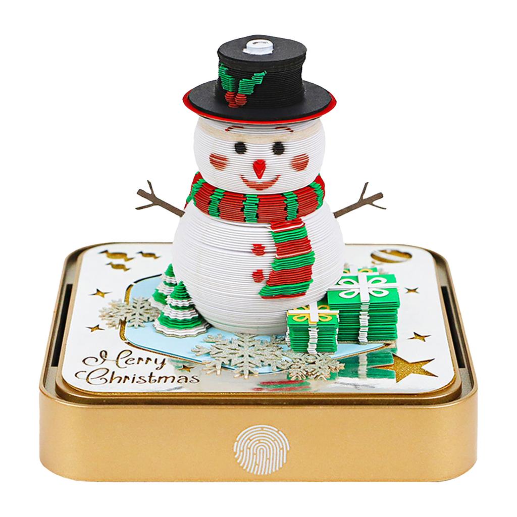 3D Calendar 2026 with Lights Desk Timepiece Calendar 2026 Artsy Pad Calendars for Christmas Housewarming Desktop Decoration