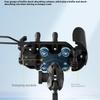 WUPP CS-2056A1 Motorcycle Phone Holder with USB-A+Type-C+Wireless 3-in-1 Charging,Mirror Mount