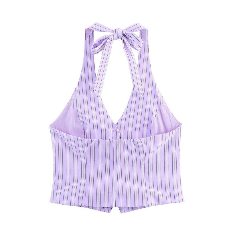 Jnleaog Autumn New Women's Clothing Fashion Style Design Stripes Vest Style Tops Shorts 6929778692