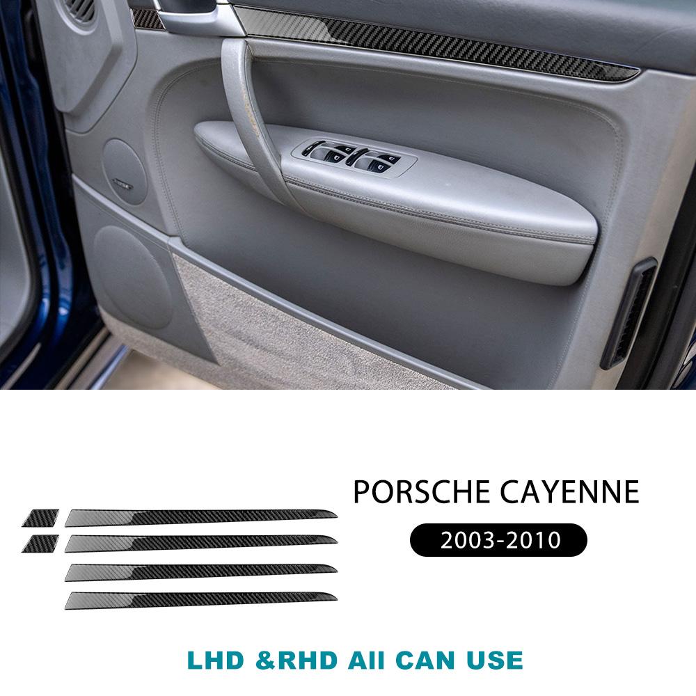 

KUNGKIC Настоящая Мягкая Накладка на Дверь из Углеродного Волокна для Porsche Cayenne 2003 2004 2005 2006-2010 Отделка Салона Автомобильные Аксессуары чёрный
