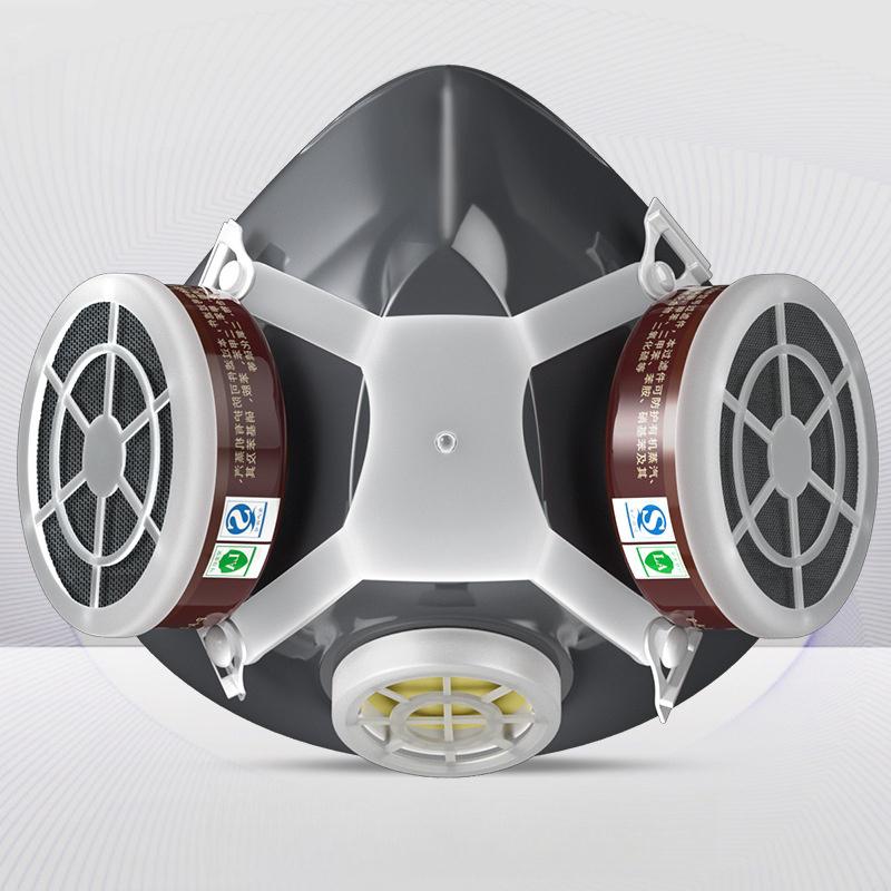 Painting Gas Mask Respirator Set Dual Charcoal Filters Spray Chemical Industry Pesticide Anti Fog Glasses Protective Masks