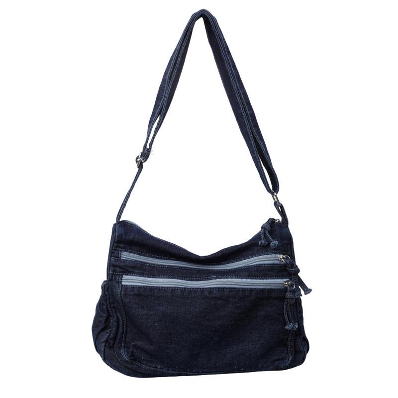 Borsa a Spalla in Denim da Donna con Grande Capacità Borsa a Tracolla per Uso Quotidiano