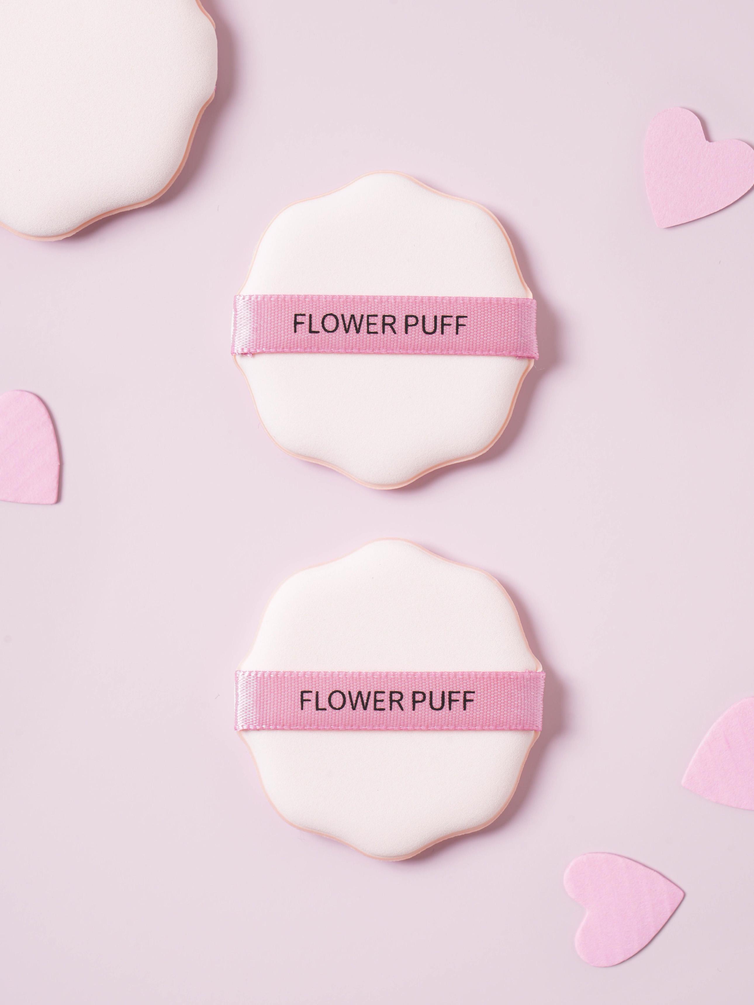 Flower Design Makeup Sponge Puff Set (2 Pcs) 1ea