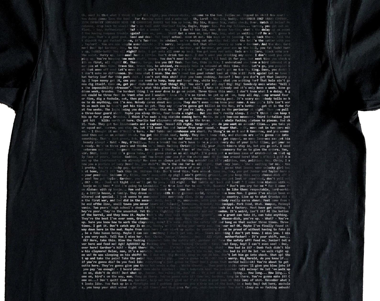 Hell is The Impossibility of Reason Platoon Film Movie Script T-Shirt S-XXL 3XL