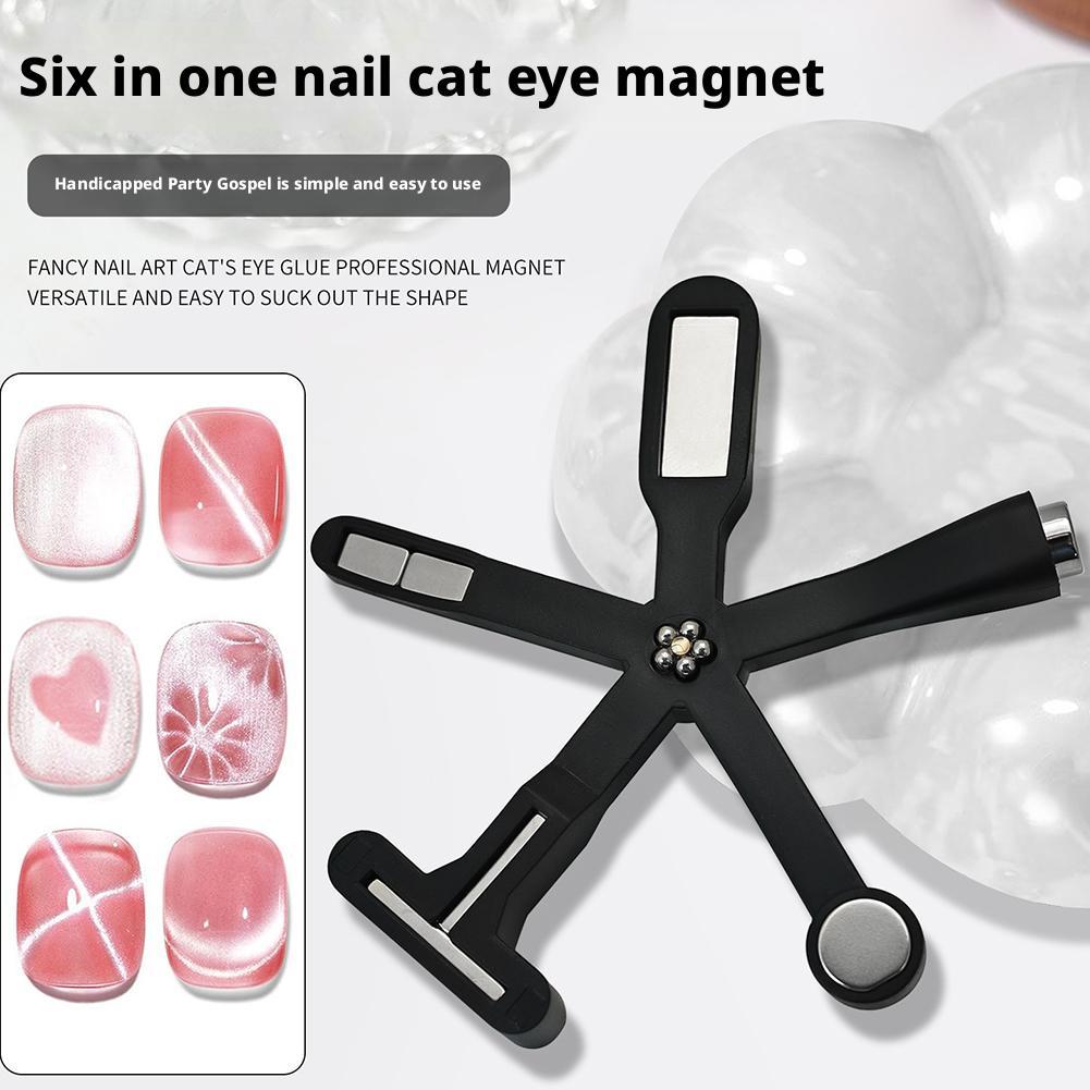 6-In-1 Powerful Magnetic Stick, Suitable for Cat Eye Gel Nail Polish, Magnetic Tool Pen, Used To Create Sparkling Effects in Nail Art and Design
