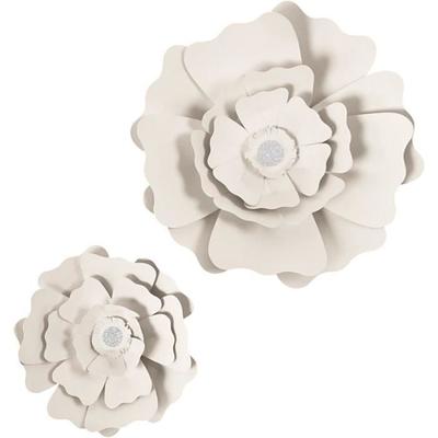 Paper Flowers - Unspecified - 15 and 25 Cm - Off-white - 2 Pcs