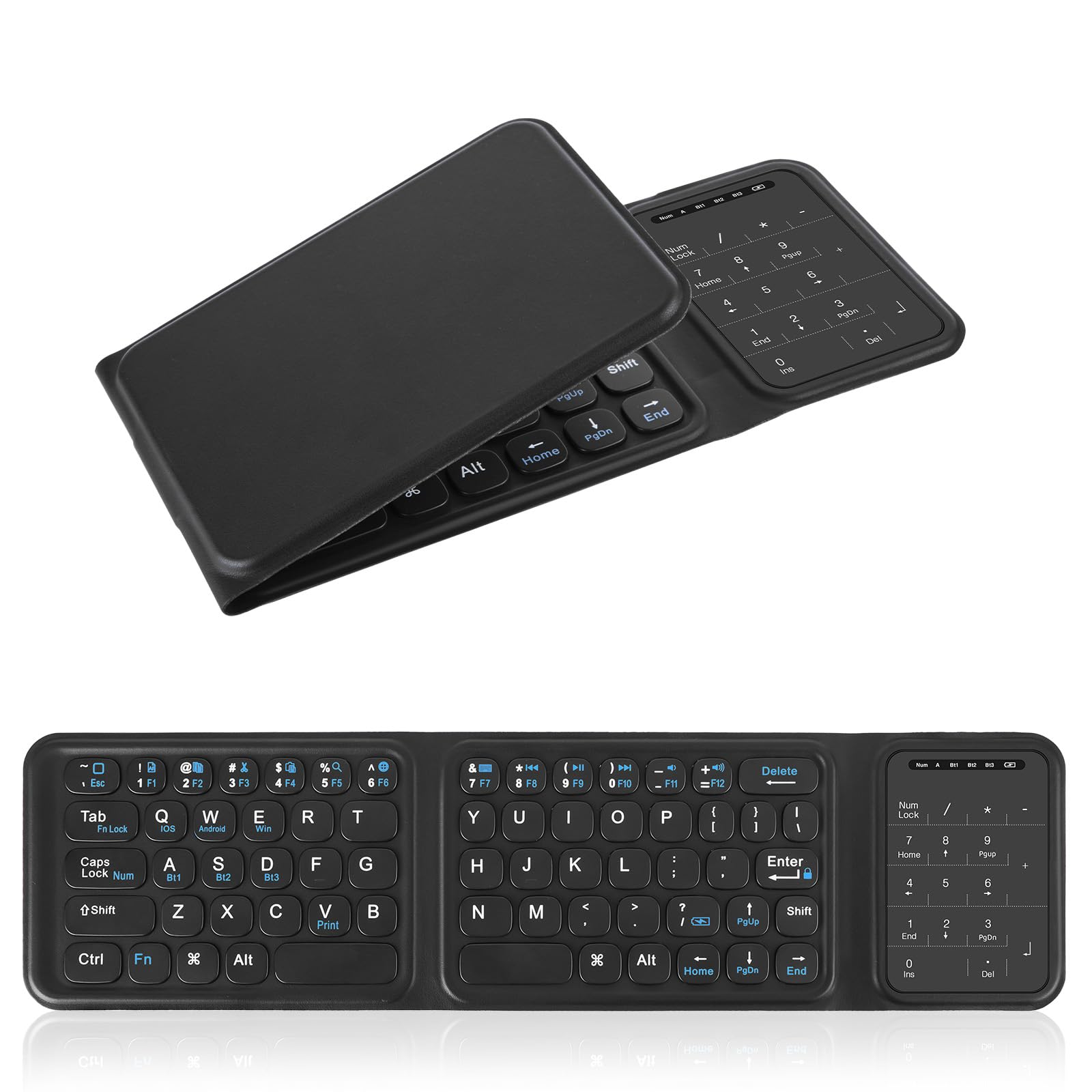 

MoSpace Keyboard Bluetooth Foldable Wireless iPad Keyboard Smartphone Multi-Pairing with Touchpad Compatible with iOSWindowsAndroid Wireless Compact