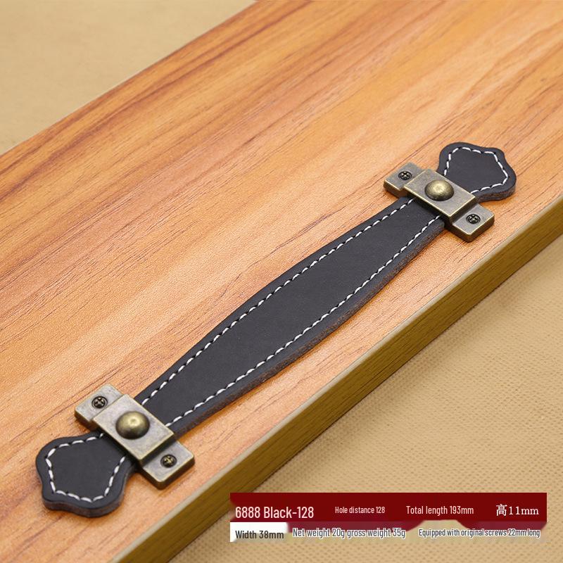 Brown-Black Leather Handle for Suitcases, Bags, Drawers, and Cabinets