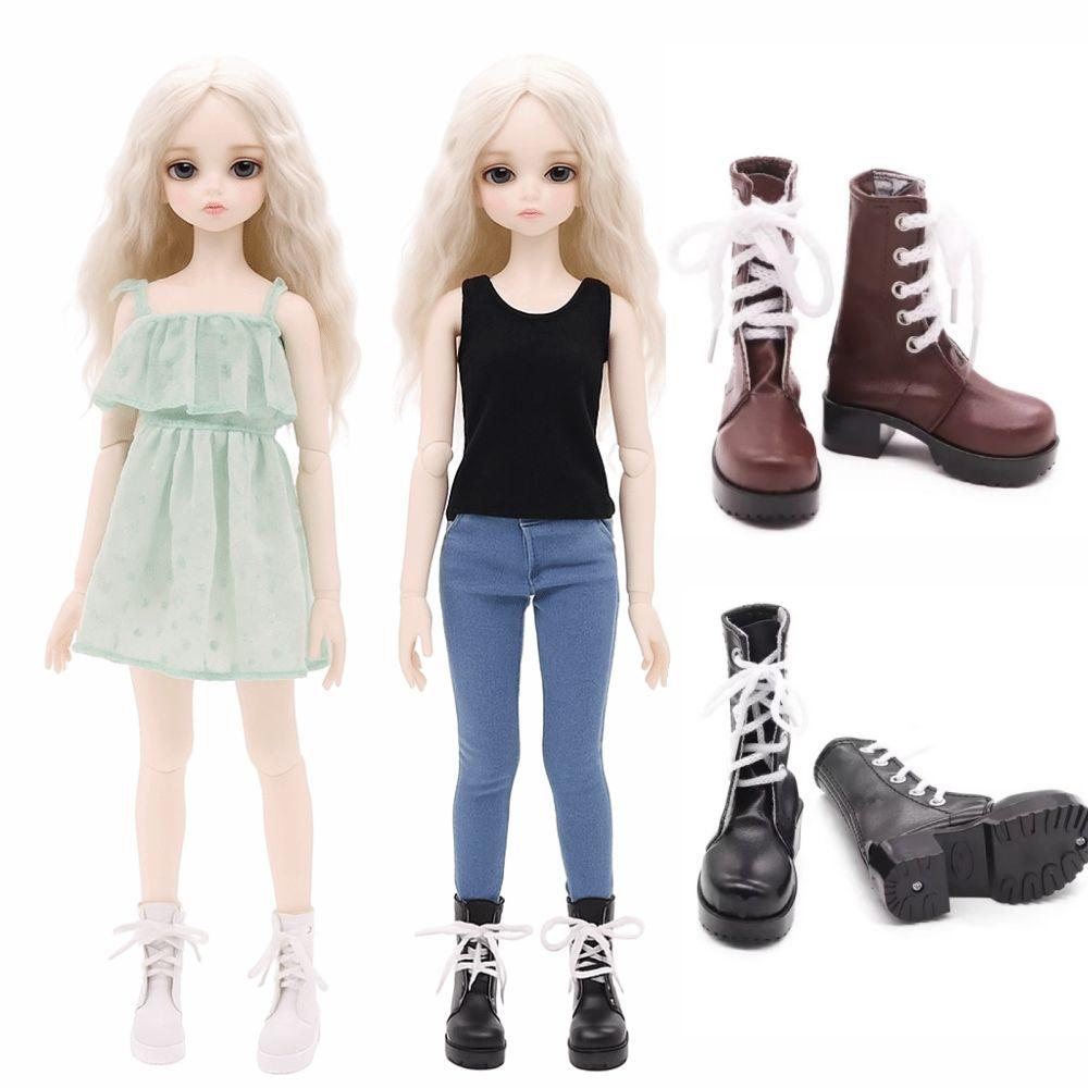 Retro Brown Doll Boots Leather Shoes Doll Long Boots Fashion 60cm Doll Shoes  Doll Accessories