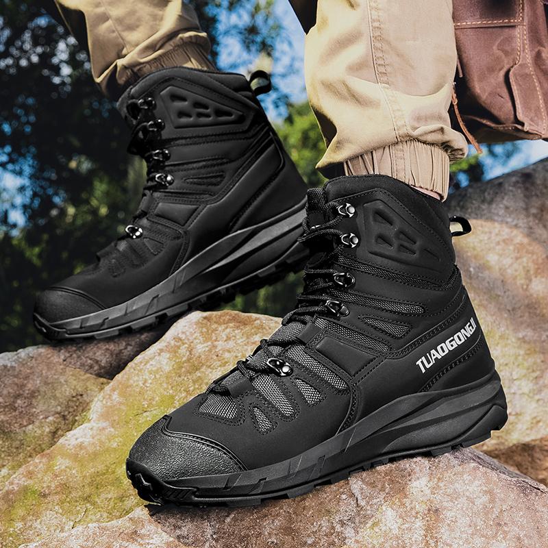 Fashion New Outdoor Mens Ultra-light Mid-Calf Boots Wear-resistant High-top Shoes Desert Mountaineering Boots Versatile Male Ankle Botas