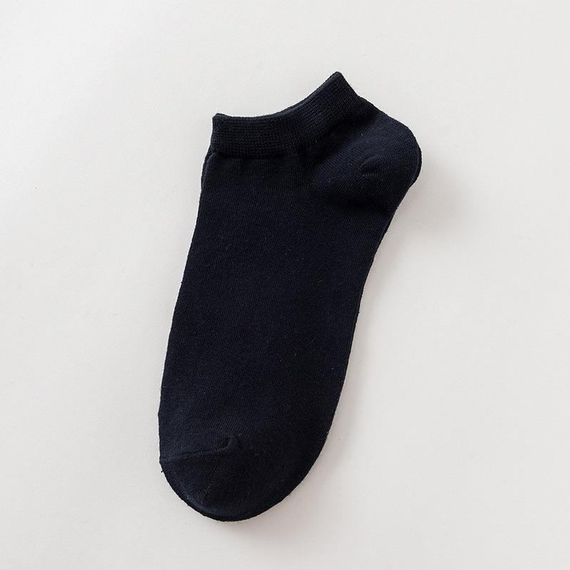 Men Spring and Summer New Classic Pure Color Cotton Boat Socks