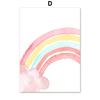 Unicorn Swan Butterfly Rainbow Cloud Flower Posters and Prints Wall Art Print Canvas Painting Pictures Girl Baby Kids Room Decor