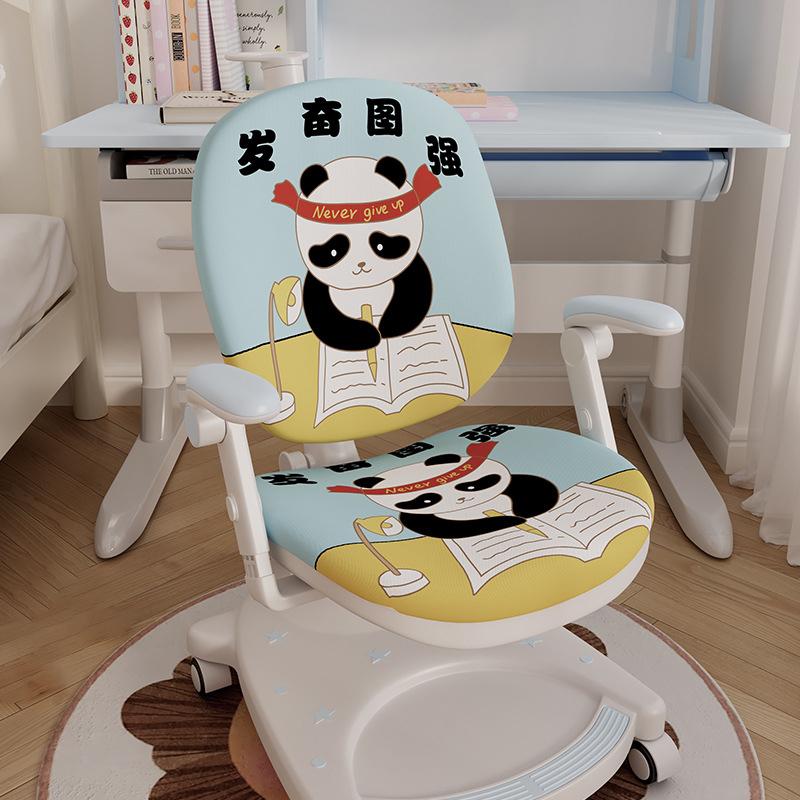 Children Learning Chair Cover Double-back Stretch Elastic Kids Study Computer Chair Slipcover Cartoon Printing Protect Cover