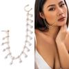 Elegant Rhinestones Fringe Chain Ear Stud Nose Clip Elegant Fake Nose Clip Jewelry Punk Earrings Chain for Women Girl