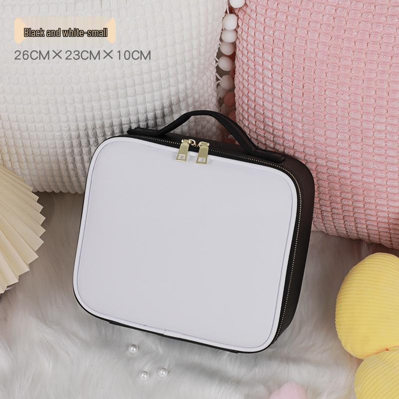 

Large Pink Embroidered Cosmetic Bag - Portable Travel Makeup and Nail Art Case for Women