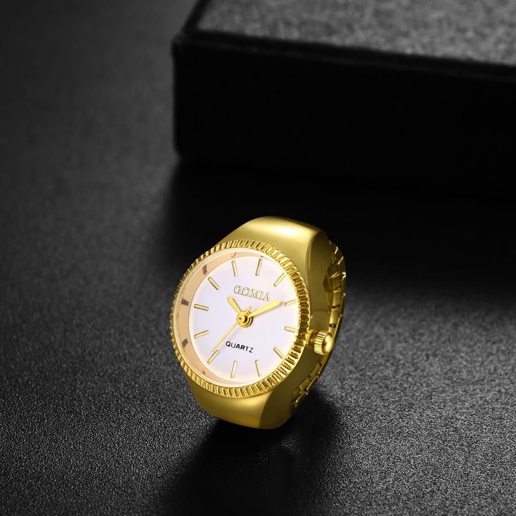 Ring Watch Ring Fashionable One Size Fits Stainless Steel Ring Watch Analog Waterproof Simple Quartz Watch Gold Silver Fashion Accessory Birthday