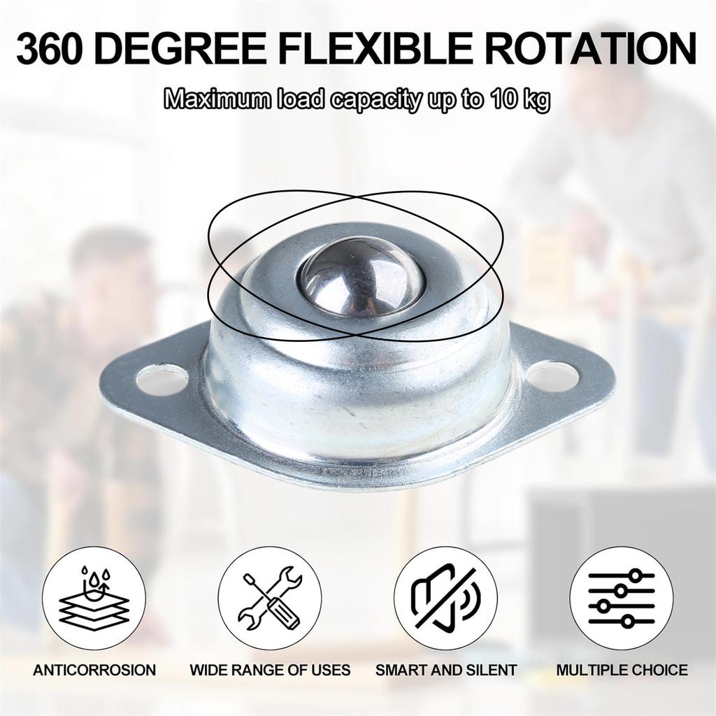 Pack Of 5 Mini Furniture Castors 15mm Round Ball Rollers Small Flat Furniture Rollers Upgrades for Home & Industrial Use