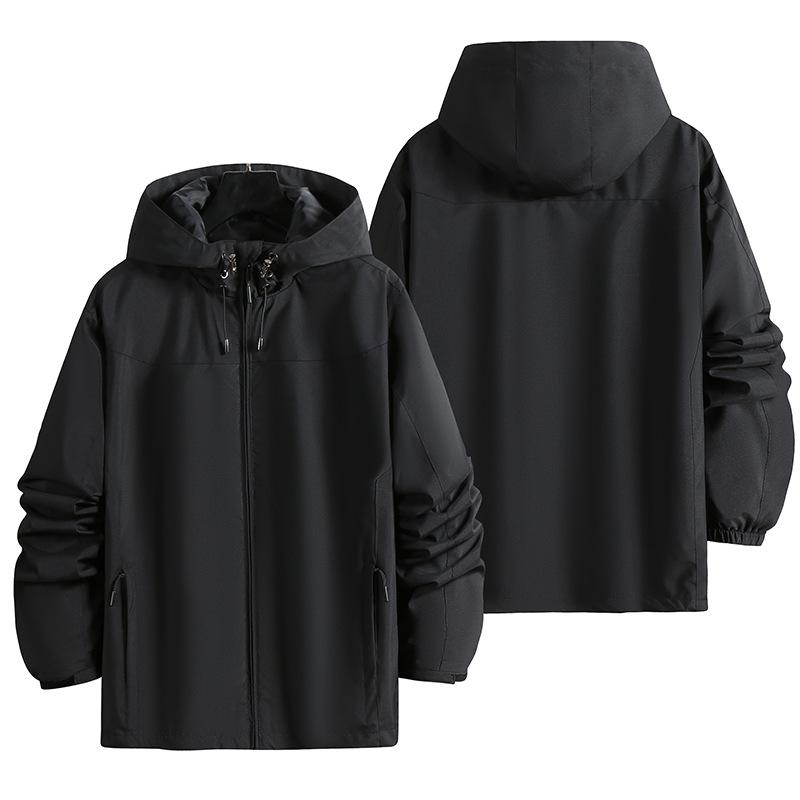 Man Black Windbreaker Windproof Waterproof for Spring Autumn Zip Up Jacket Men's Streetwear Bomber Clothes OverSize 4XL 5XL